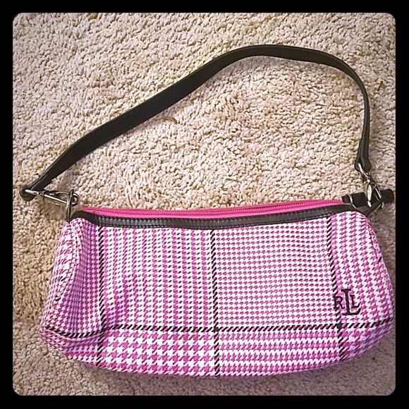 Lauren Ralph Lauren pink plaid purse